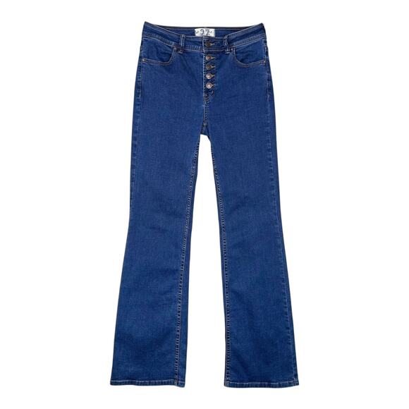 Free People We The Free Women's Size 27 Exposed Button Fly Flare Jeans - Picture 1 of 12